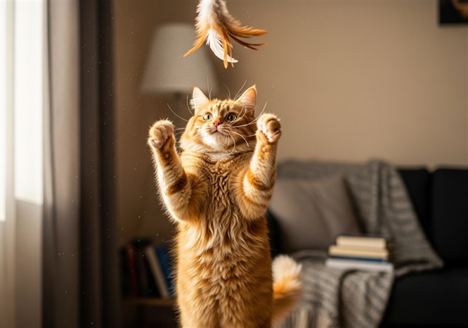猫が遊んでいる様子