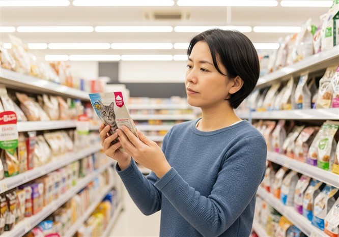 フードを選んでいる