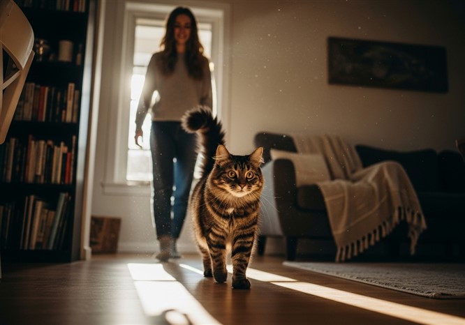 猫がついてくる