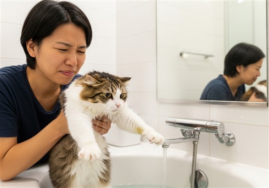 猫がお風呂嫌い