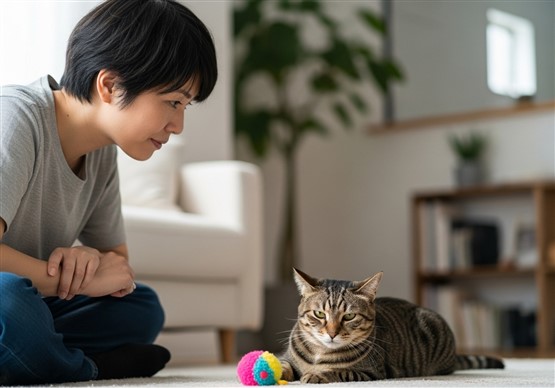 猫がおもちゃで遊ばない