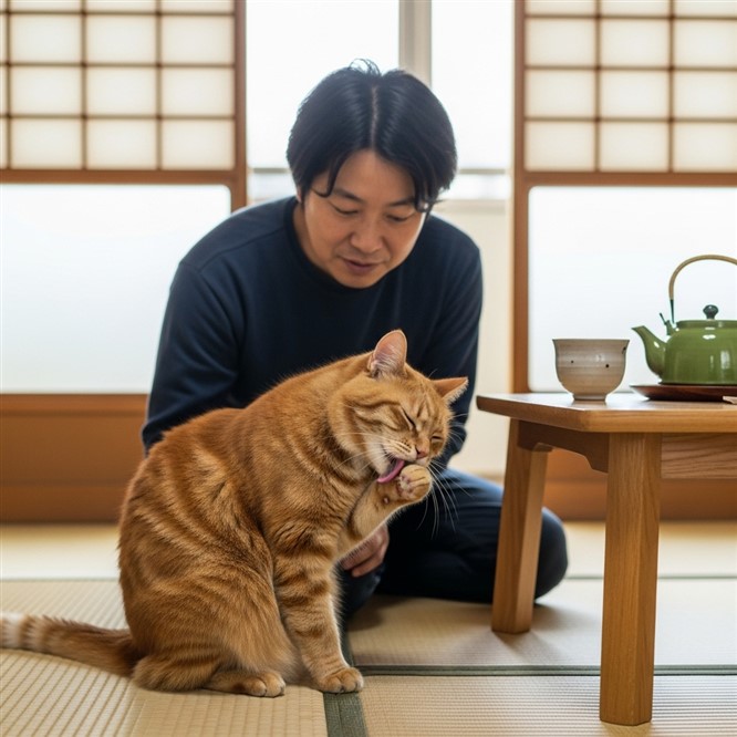 猫のグルーミング