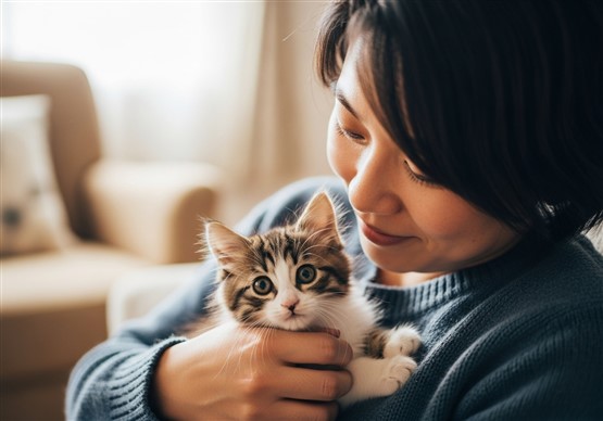 子猫を迎え入れる