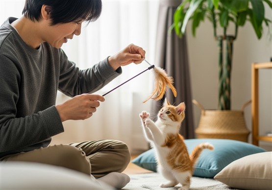 猫と暮らすリビング