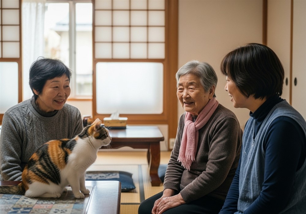 猫に話しかける